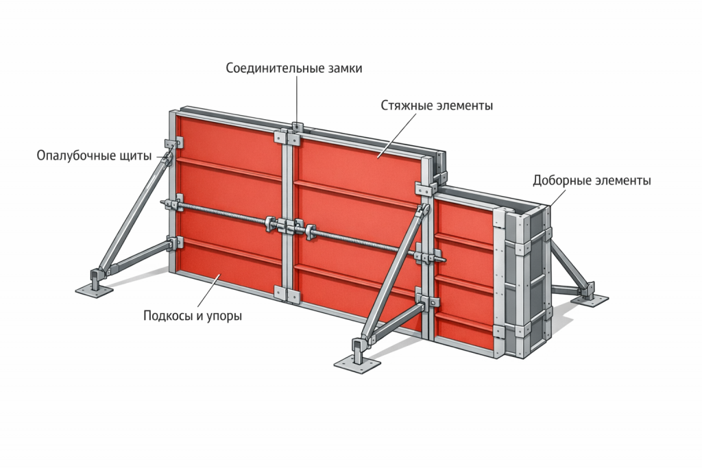  Конструкция опалубки для забора